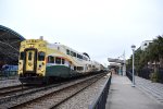 Sunrail Train # P317 departs LYNX Central Station heading southbound toward Kissimmee and Poinciana-Bombardier Cab Car # 2006 is in the lead